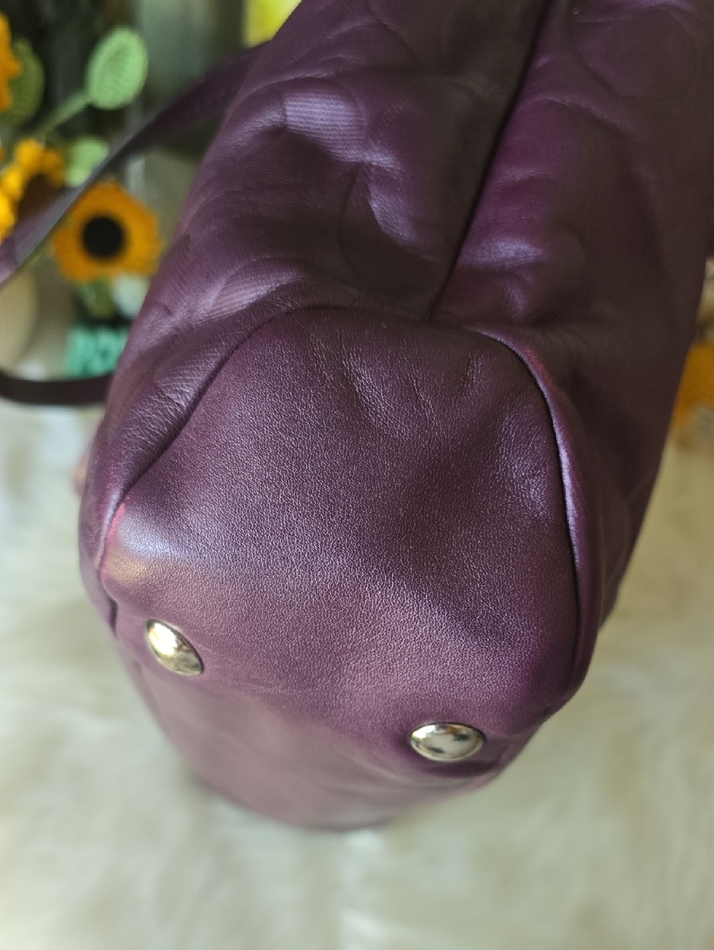 Coach Soho Purple Leather Signature Buckle Tote with Hangtag GUC - Picture 8 of 16